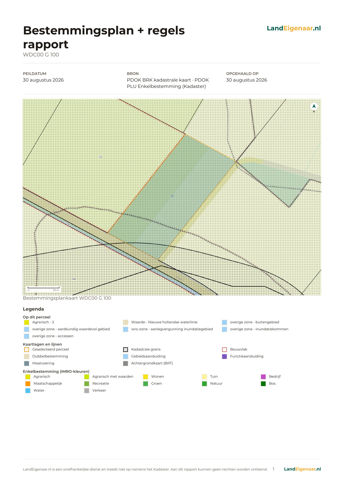Voorbeeld pagina 1: Bestemmingsplan + regels rapport