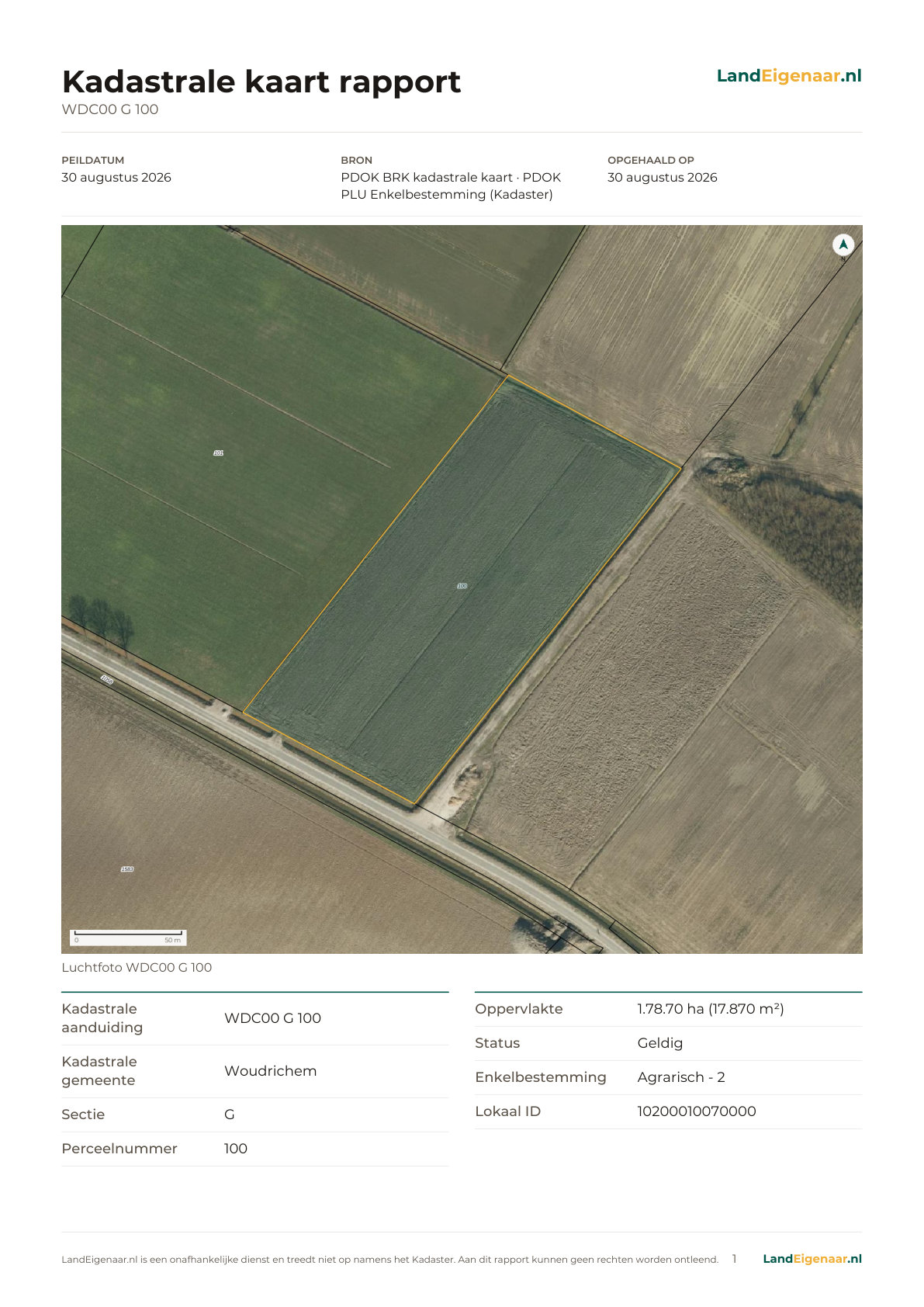 Voorbeeld pagina 1: Recreatiepakket